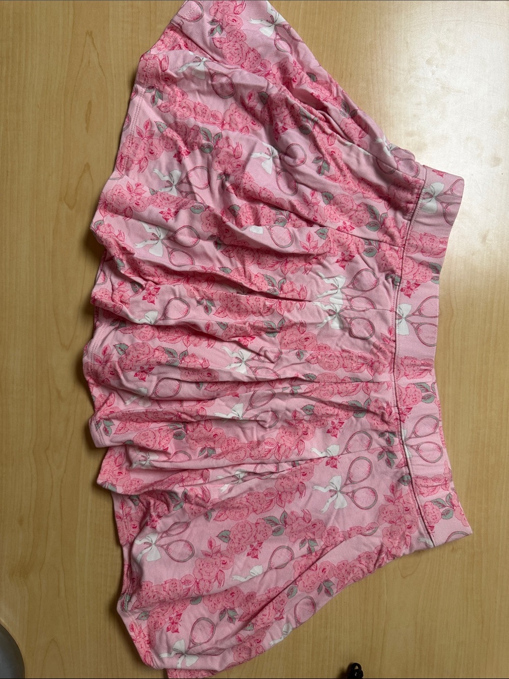 Posh Peanut Pink Floral Ruffle Skirt